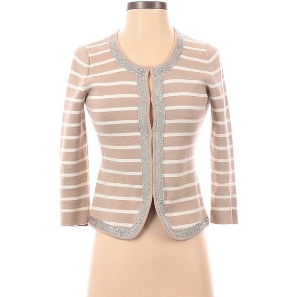 Banana Republic Sweaters - Banana Republic Womens Striped Metallic Trim Cardigan Small Petite